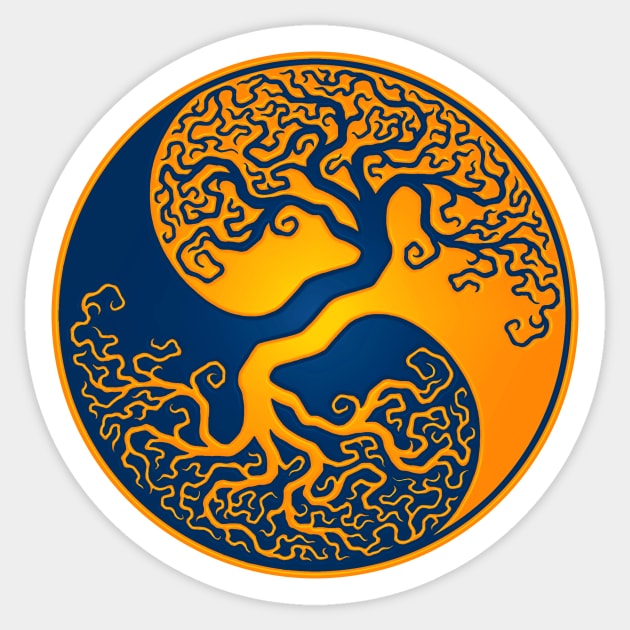 Yellow and Blue Tree of Life Yin Yang Sticker by jeffbartels